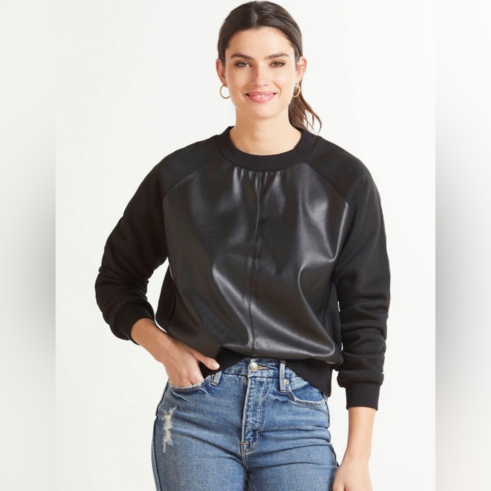 Evereve Faux Leather sweatshirt